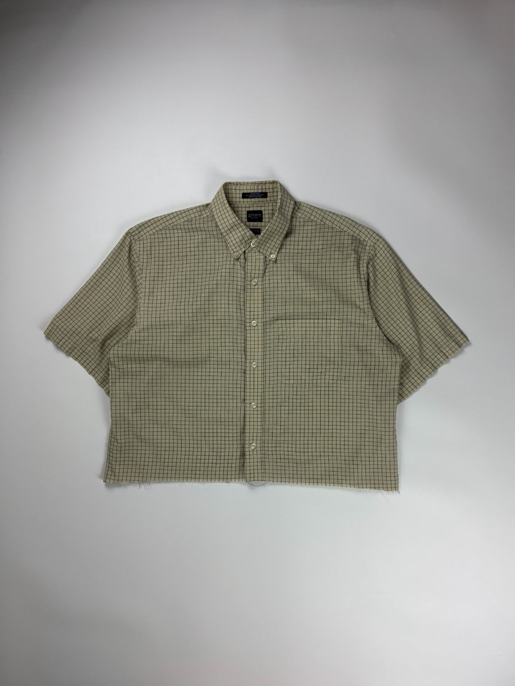 Vintage Arrow Plaid Cropped Button Up Shirt