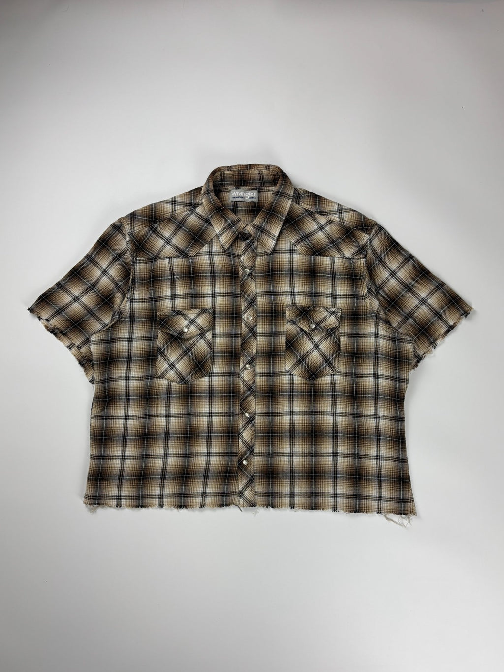 Vintage Wrangler Plaid Cropped Button Up Shirt