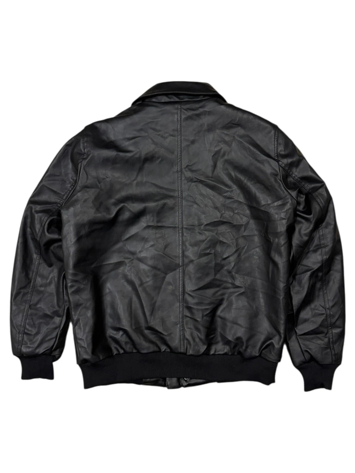 Vintage G Milano Black Leather Jacket - Size Medium - Bomber - Made in Italy