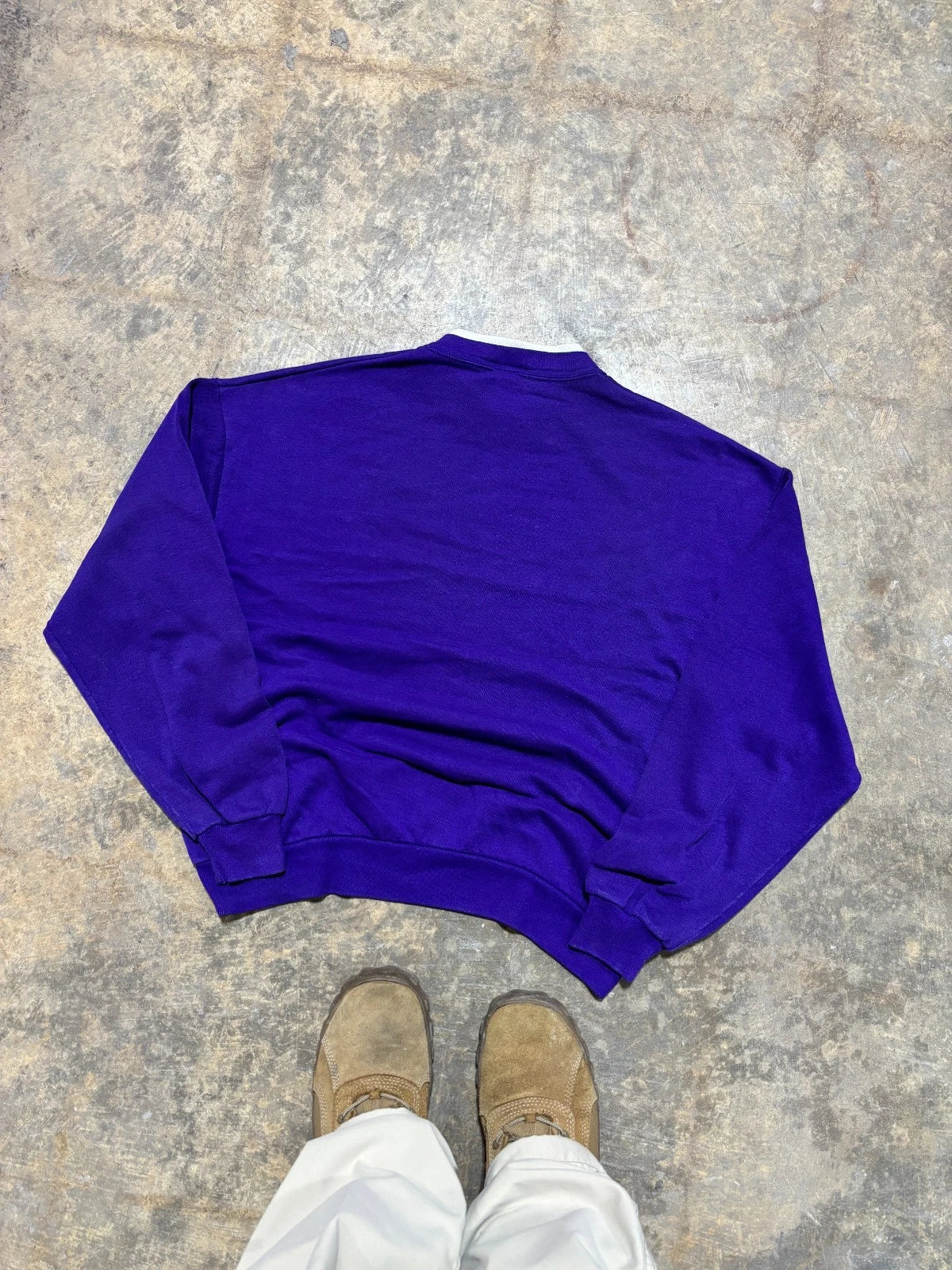 Vintage Winter Forest Sweatshirt - Mock Neck - Size Large - Purple