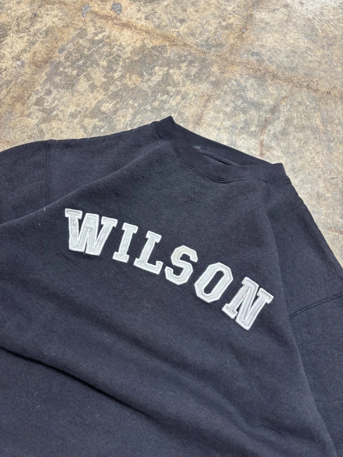 Vintage Wilson Spellout Graphic Sweatshirt - Size Large - Black