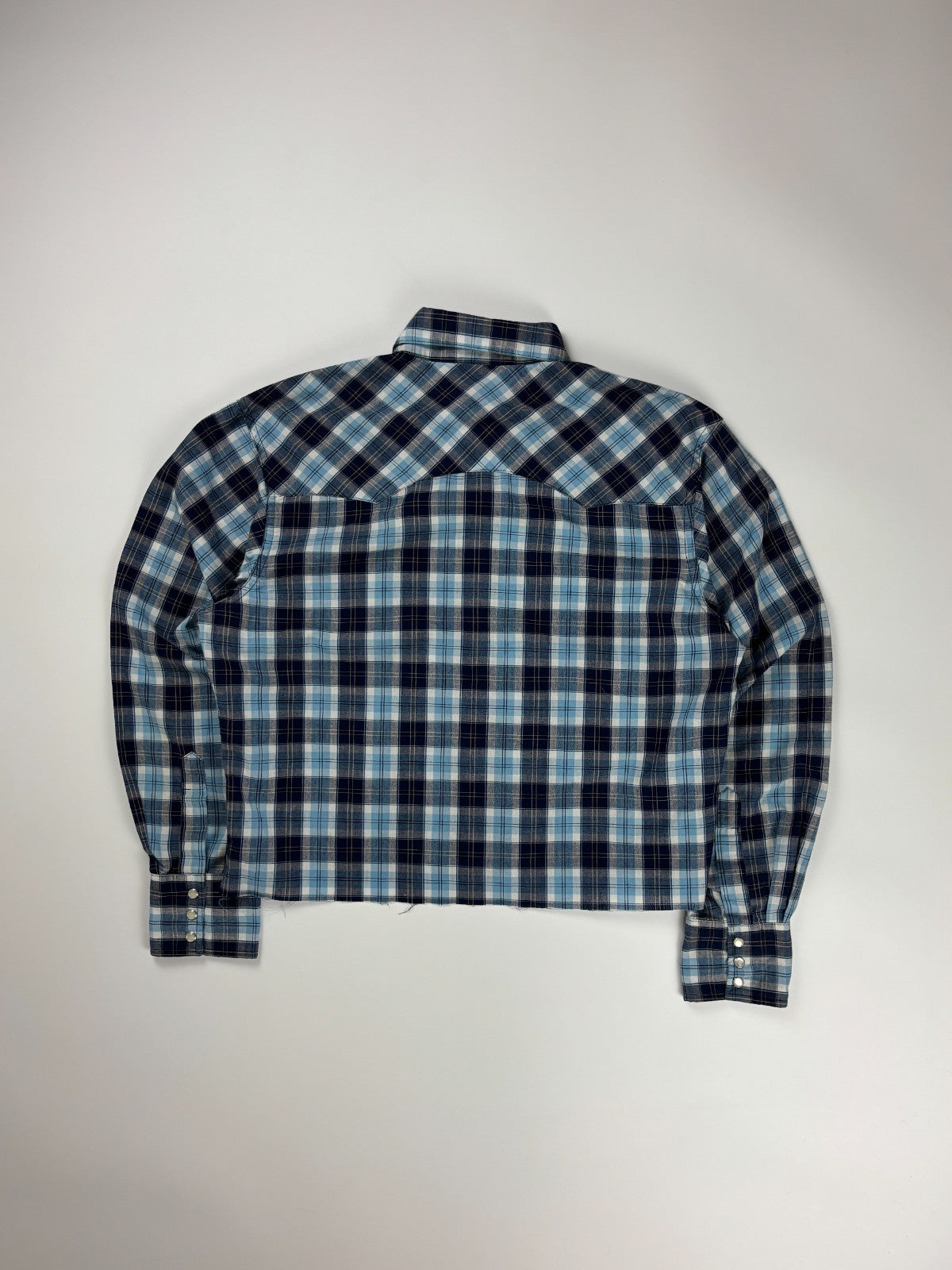 Vintage Western Striped Cropped Button Up Shirt