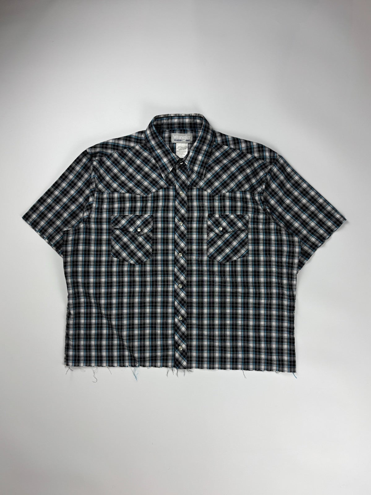 Vintage Wrangler Wrancher Plaid Cropped Button Up Shirt