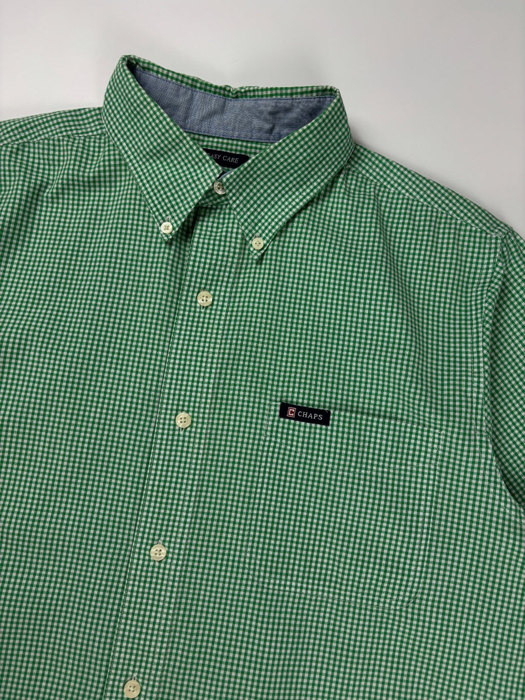 Vintage Chaps Checkered Plaid Cropped Button Up Shirt