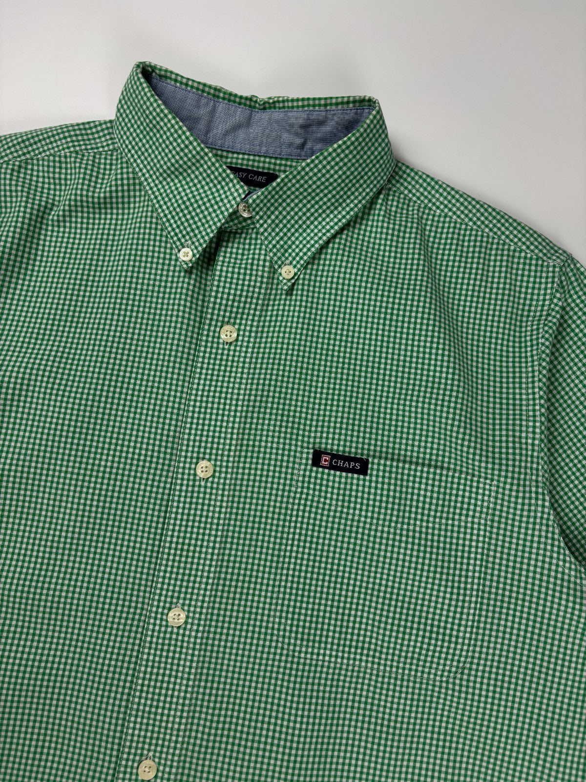 Vintage Chaps Checkered Plaid Cropped Button Up Shirt