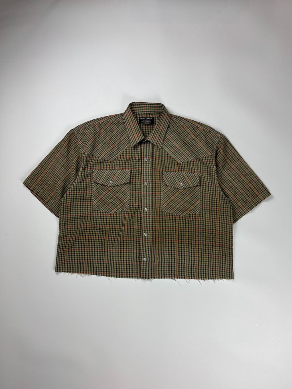 Vintage Grand Canyon Plaid Cropped Button Up Shirt