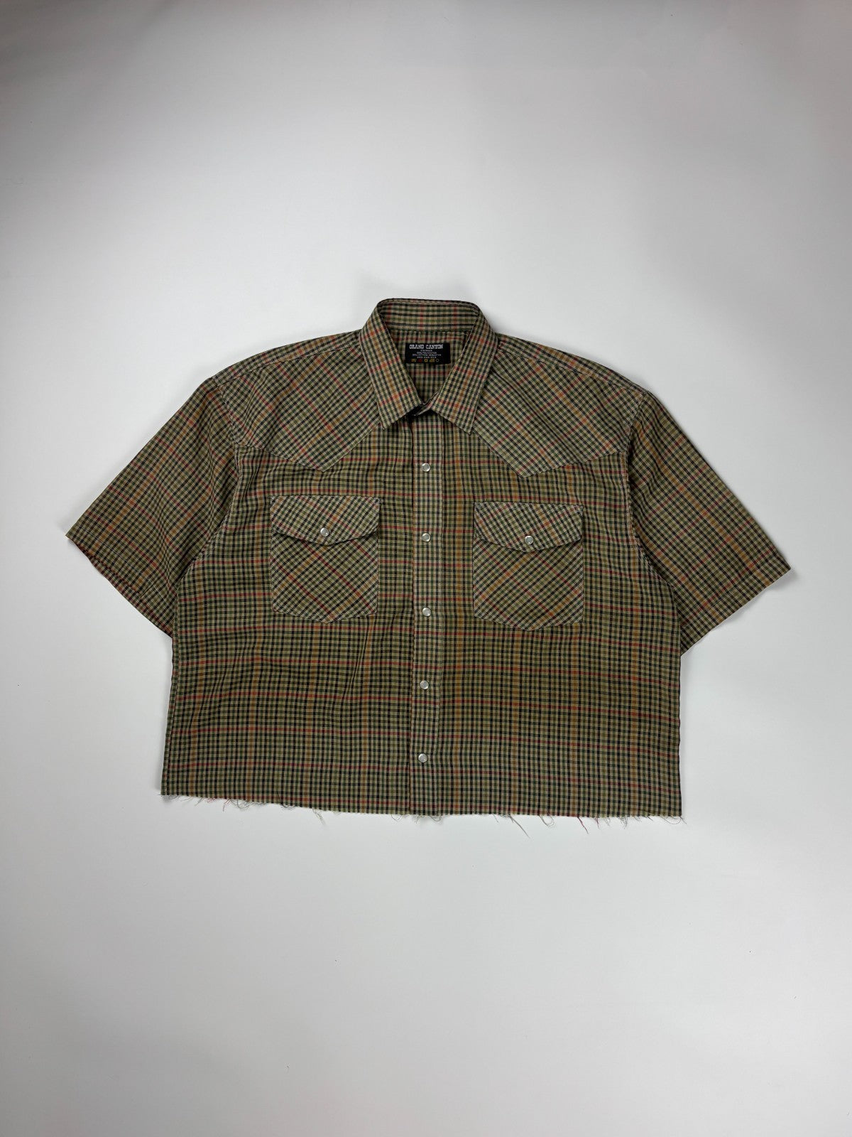 Vintage Grand Canyon Plaid Cropped Button Up Shirt