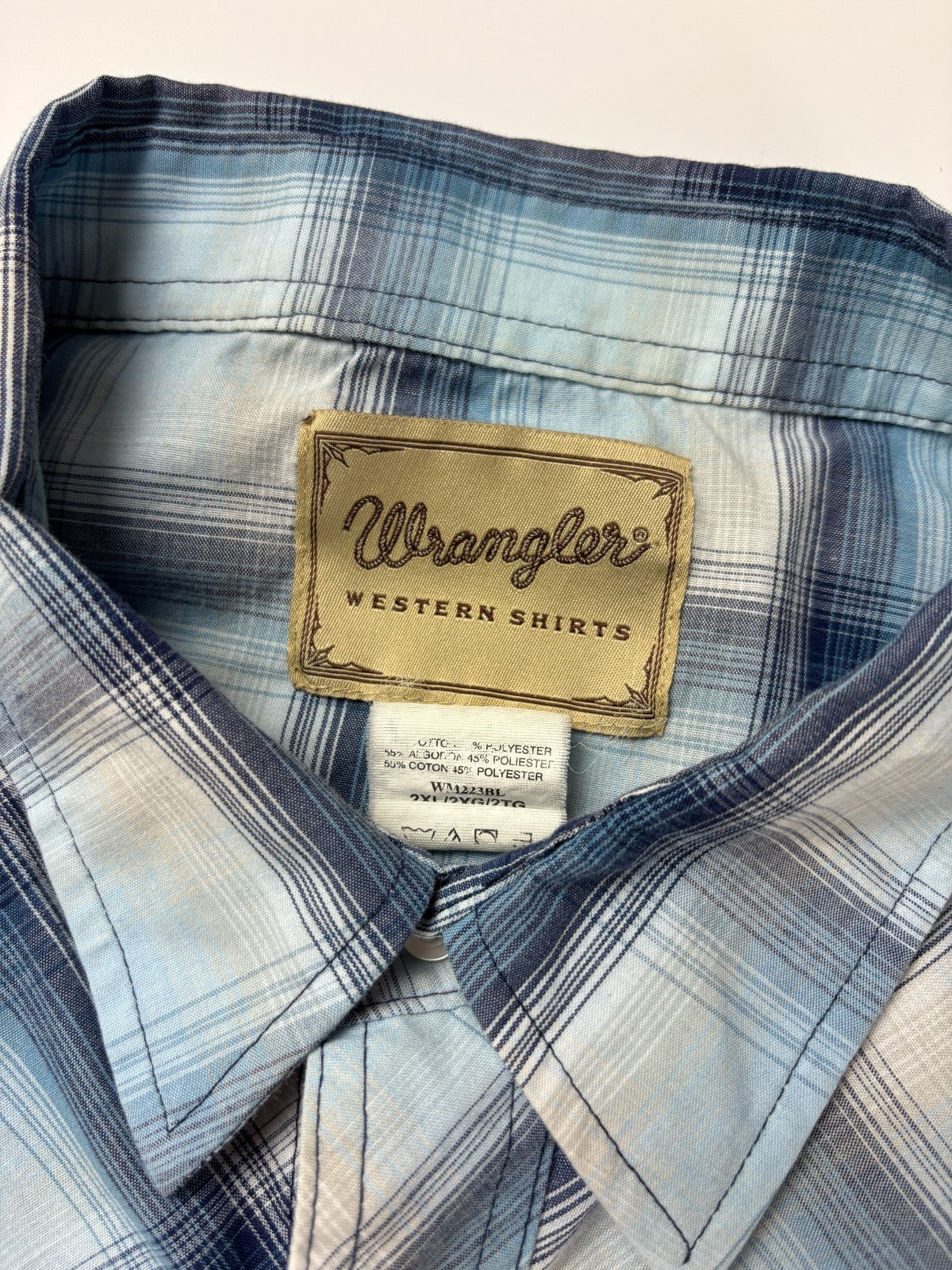 Vintage Wrangler Western Plaid Cropped Button Up Shirt