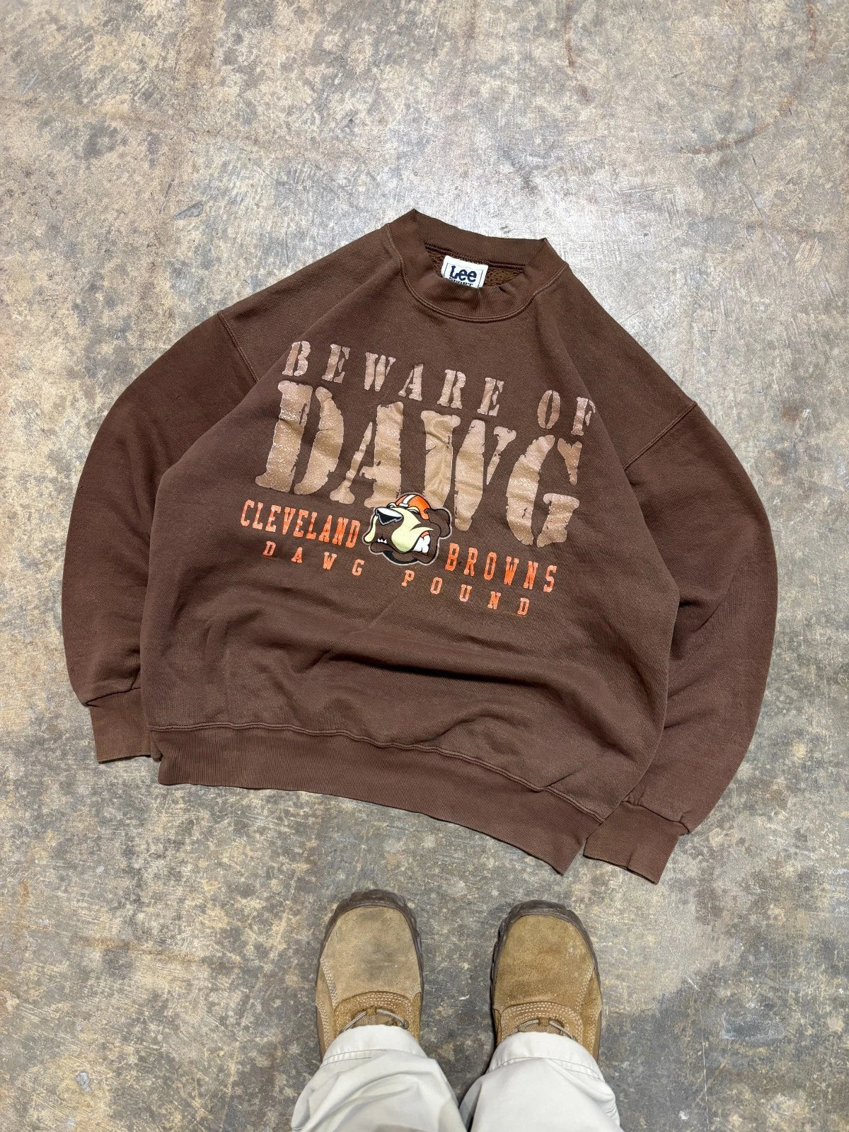 Vintage 1990s Cleveland Browns Sweatshirt - NFL Football Sweater - Size Large