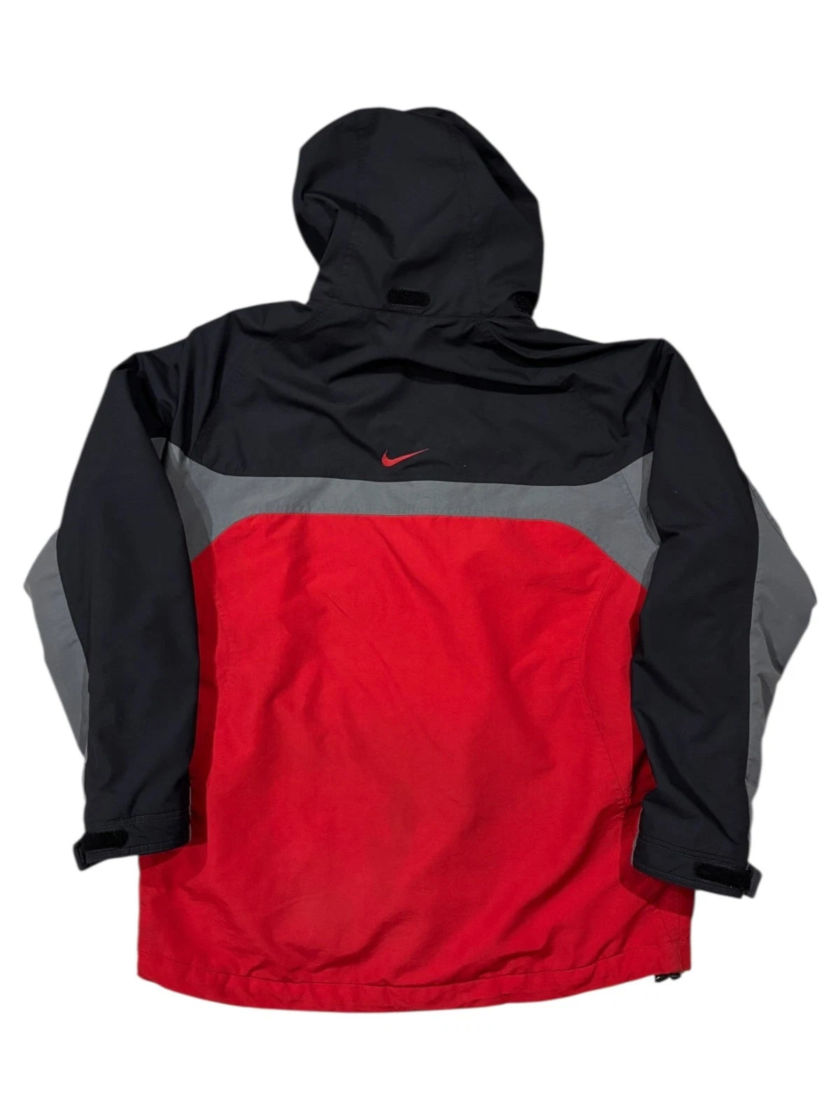 Vintage Nike Winter Jacket - Size Large - Fleece Lined Warm Coat - Red & Black
