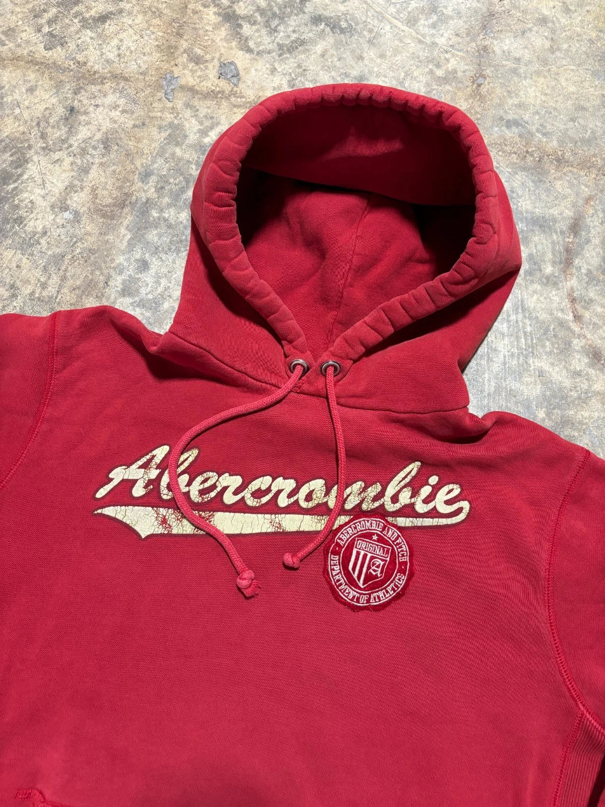 Vintage Abercrombie Hoodie - Y2K Sweatshirt - Size Small - Red