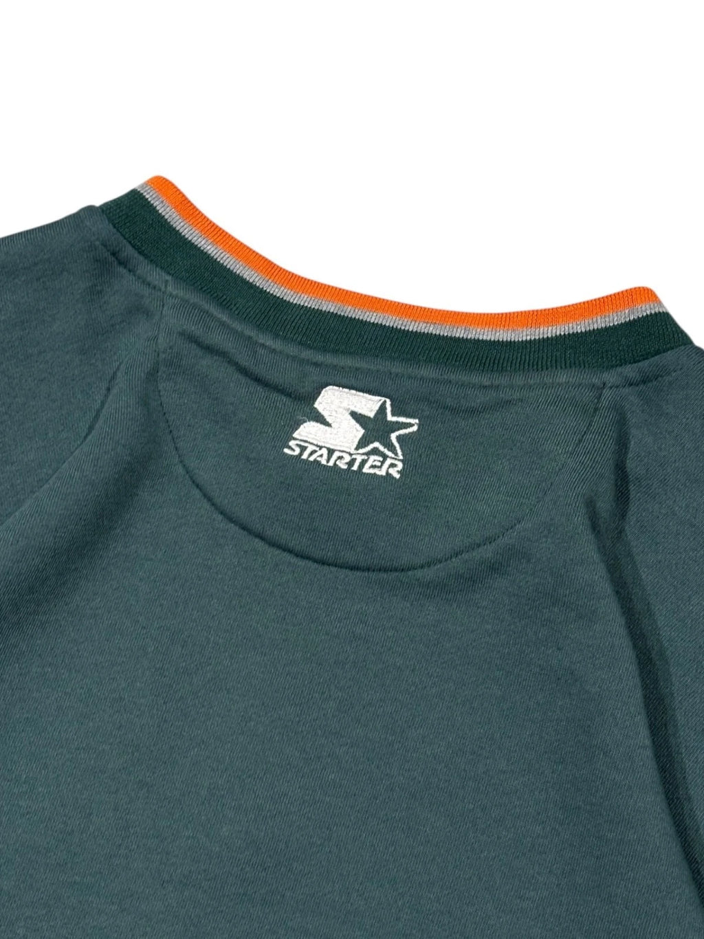 Vintage 1990s Starter Miami Hurricanes Sweatshirt - Large - Green - NCAA