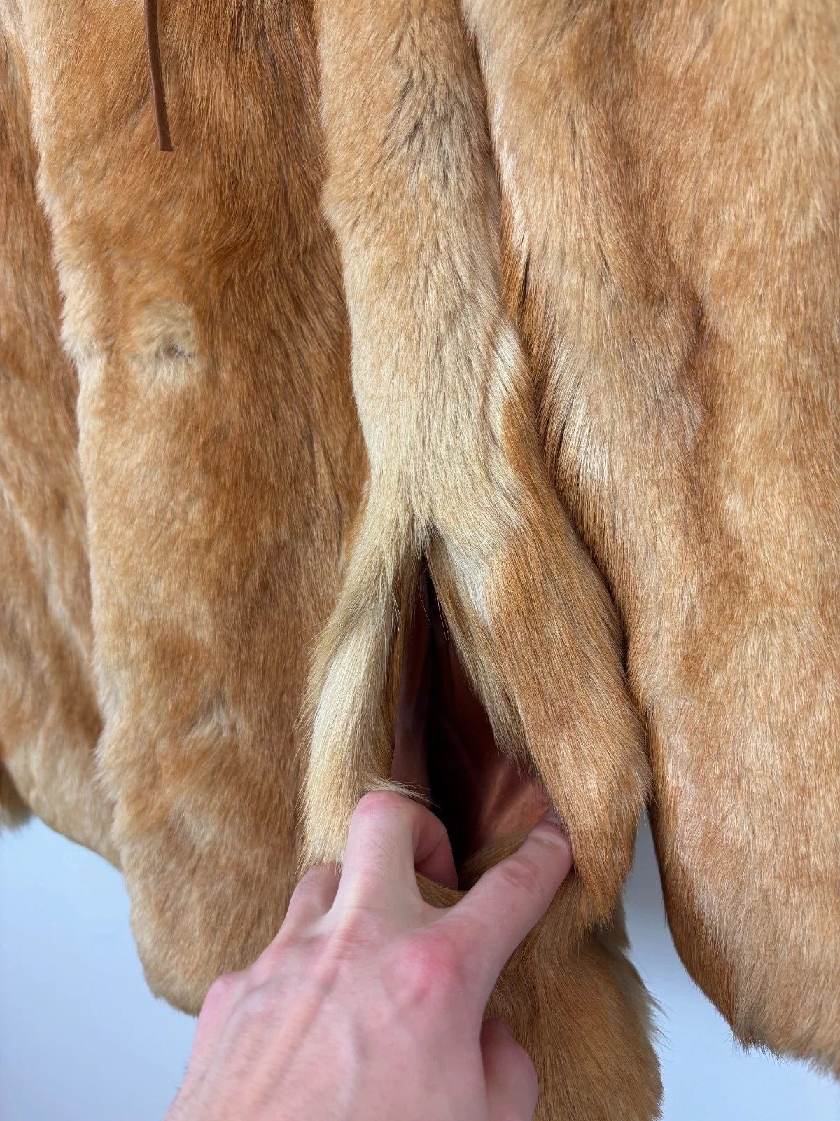 Vintage 1980s Real Fur Coat / Size 42 Medium / 100% Viscose / Orange Fur Coat