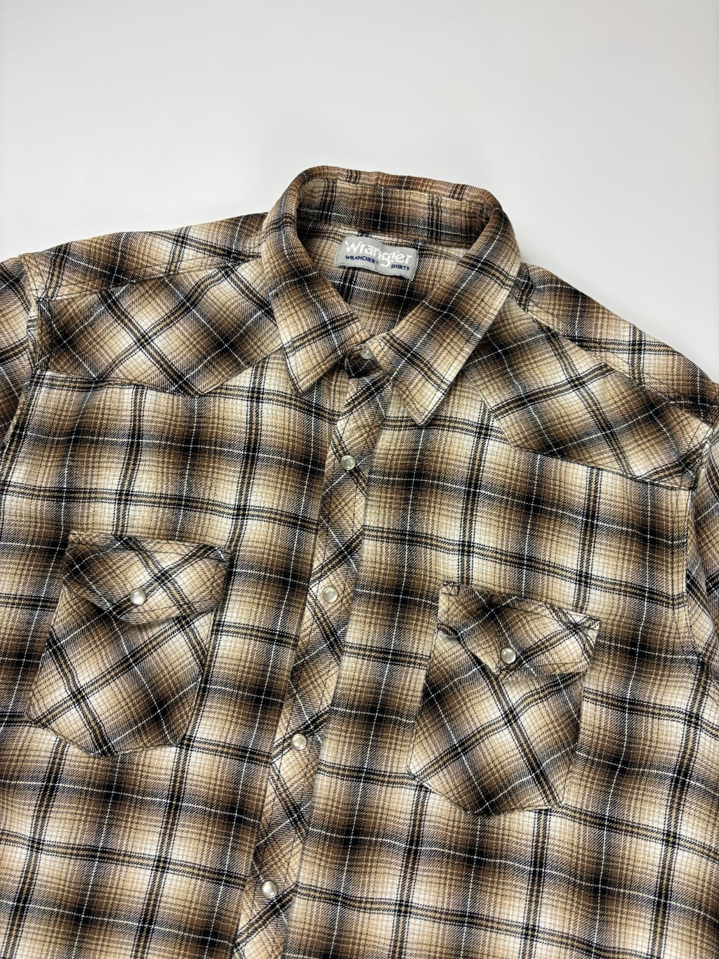 Vintage Wrangler Plaid Cropped Button Up Shirt