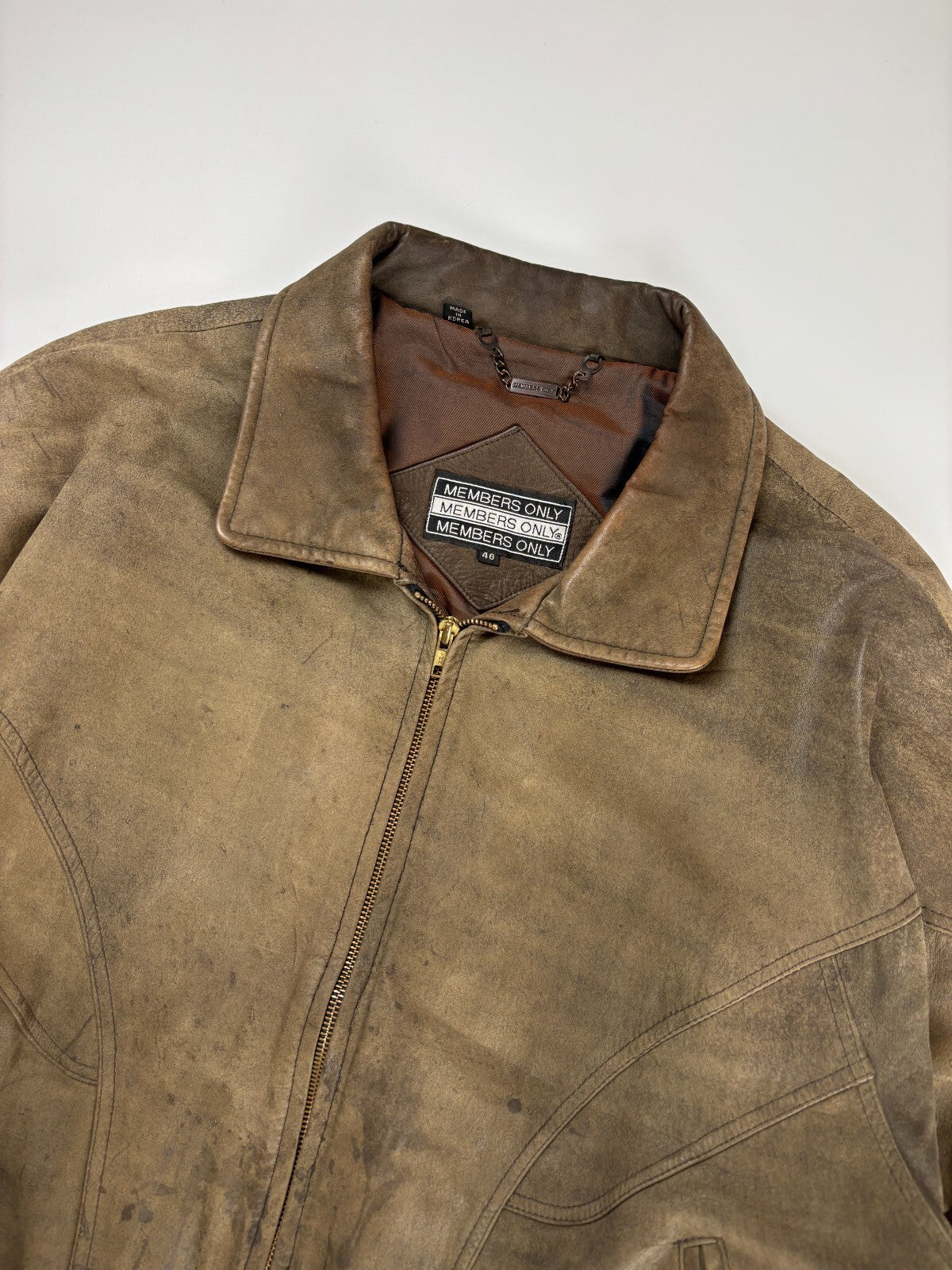 Vintage Members Only Leather Bomber Jacket