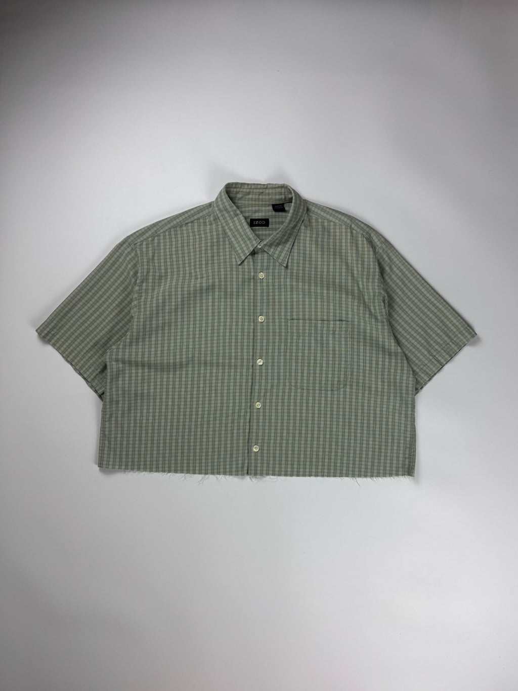 Vintage Izod Plaid Cropped Button Up Shirt