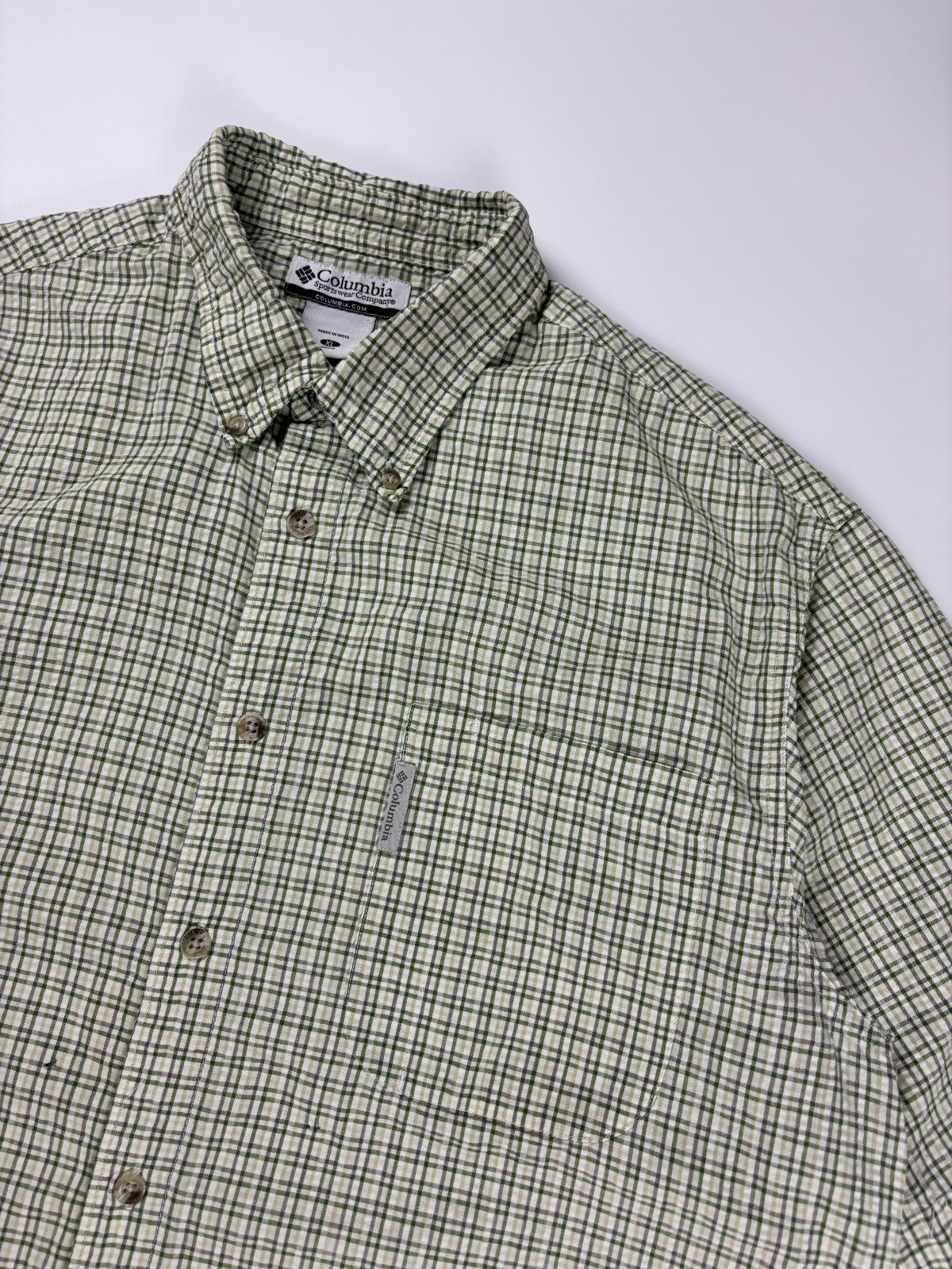 Vintage Columbia Plaid Cropped Button Up Shirt