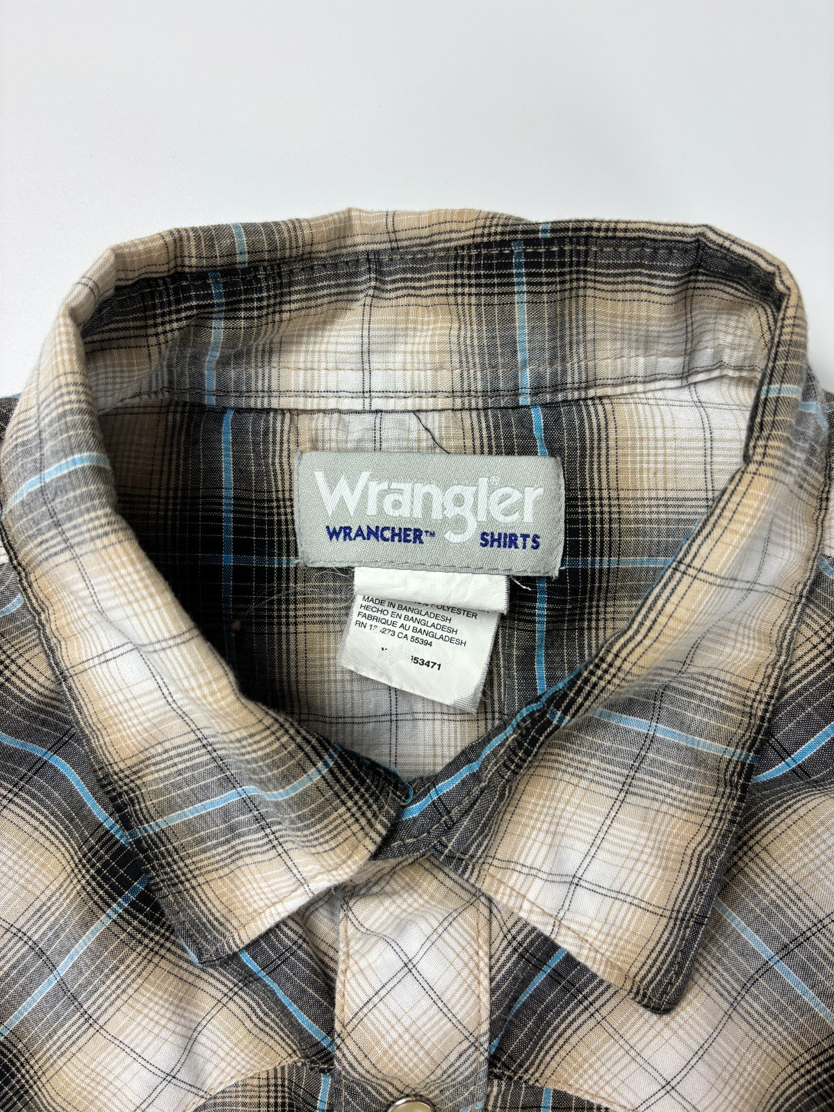 Vintage Wrangler Plaid Cropped Button Up Shirt