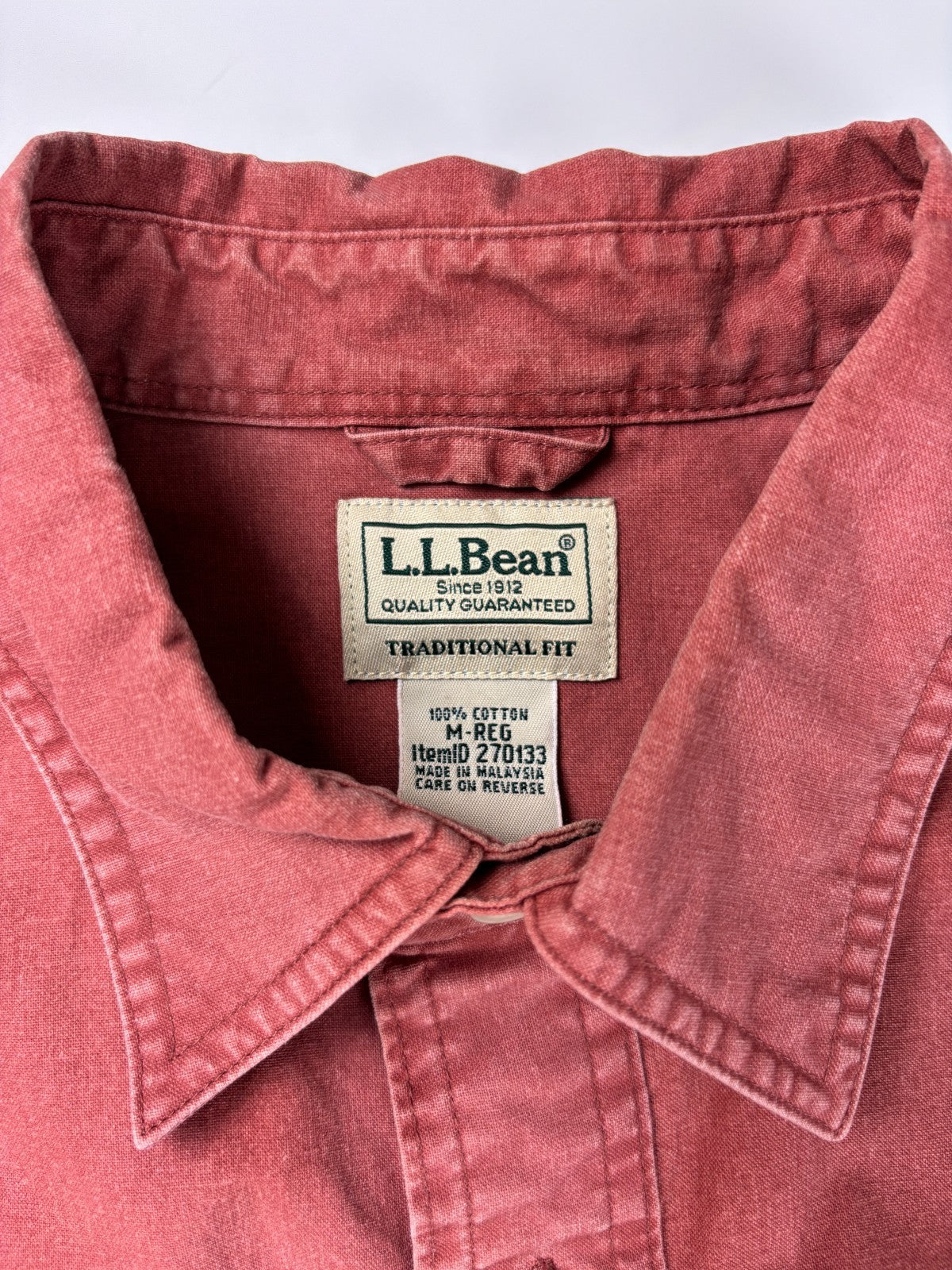 Vintage LL Bean Plain Cropped Button Up Shirt