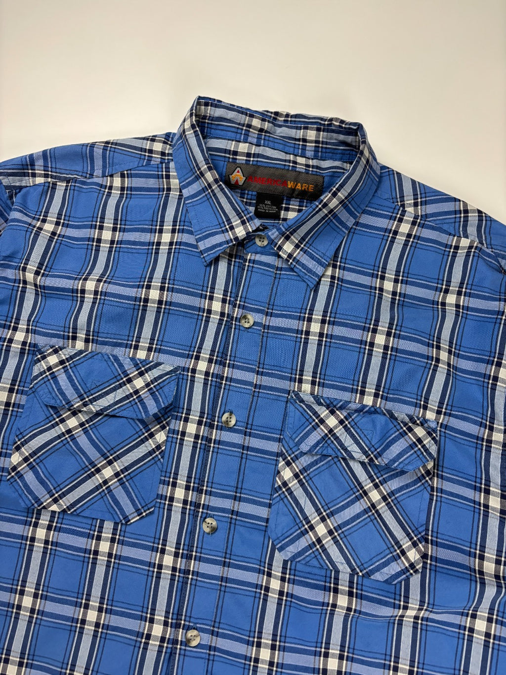 Vintage Americaware Plaid Cropped Button Up Shirt