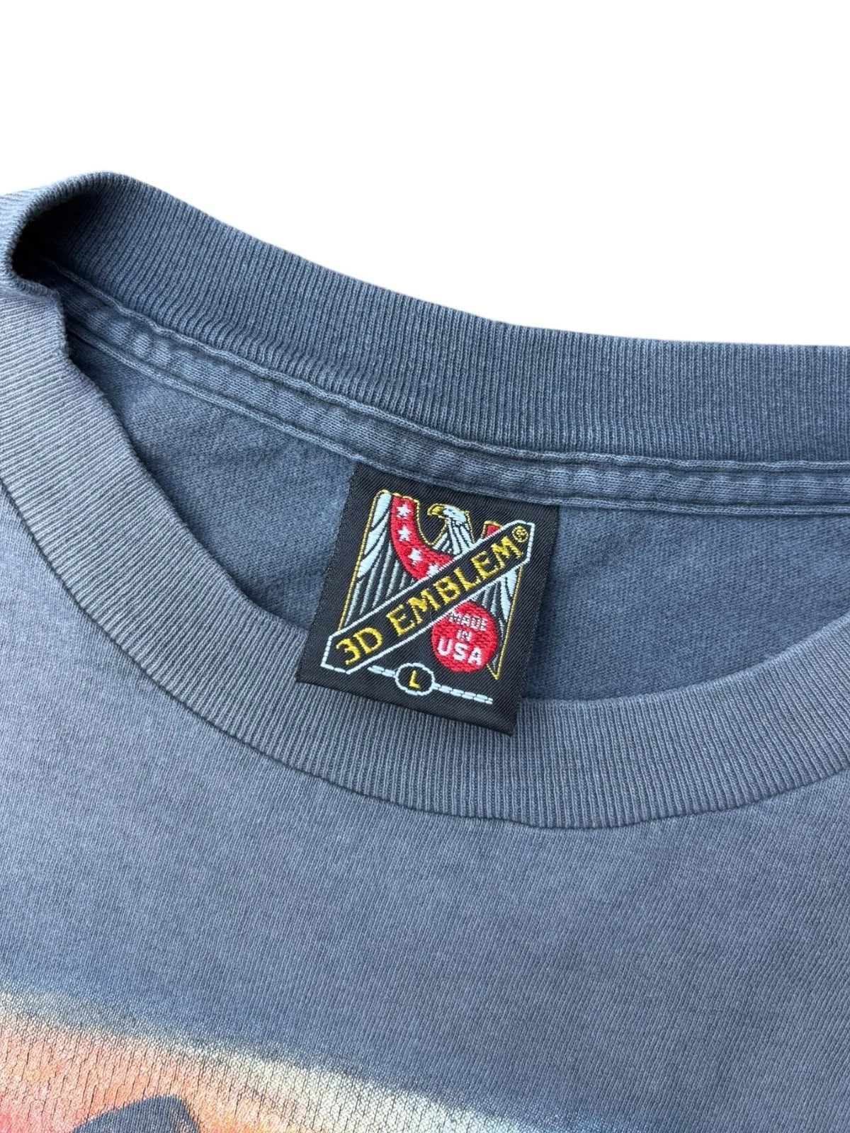 Vintage 1990s 3D Emblem Wolf Chopped T Shirt - Sturgis Tee - Large - Black