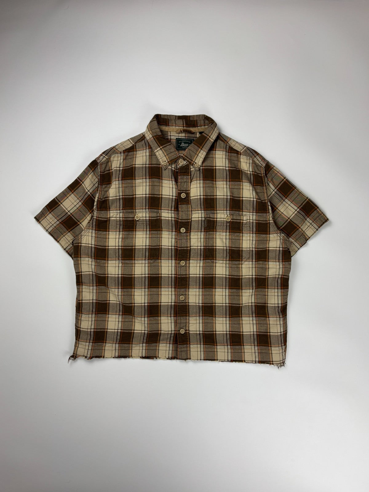 Vintage G.H. Bass Plaid Cropped Button Up Shirt