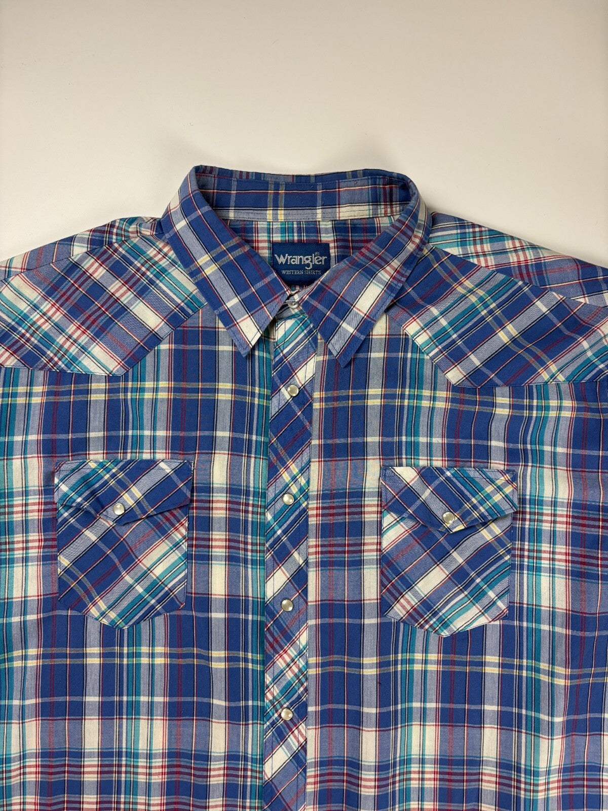Vintage Wrangler Western Plaid Cropped Button Up Shirt