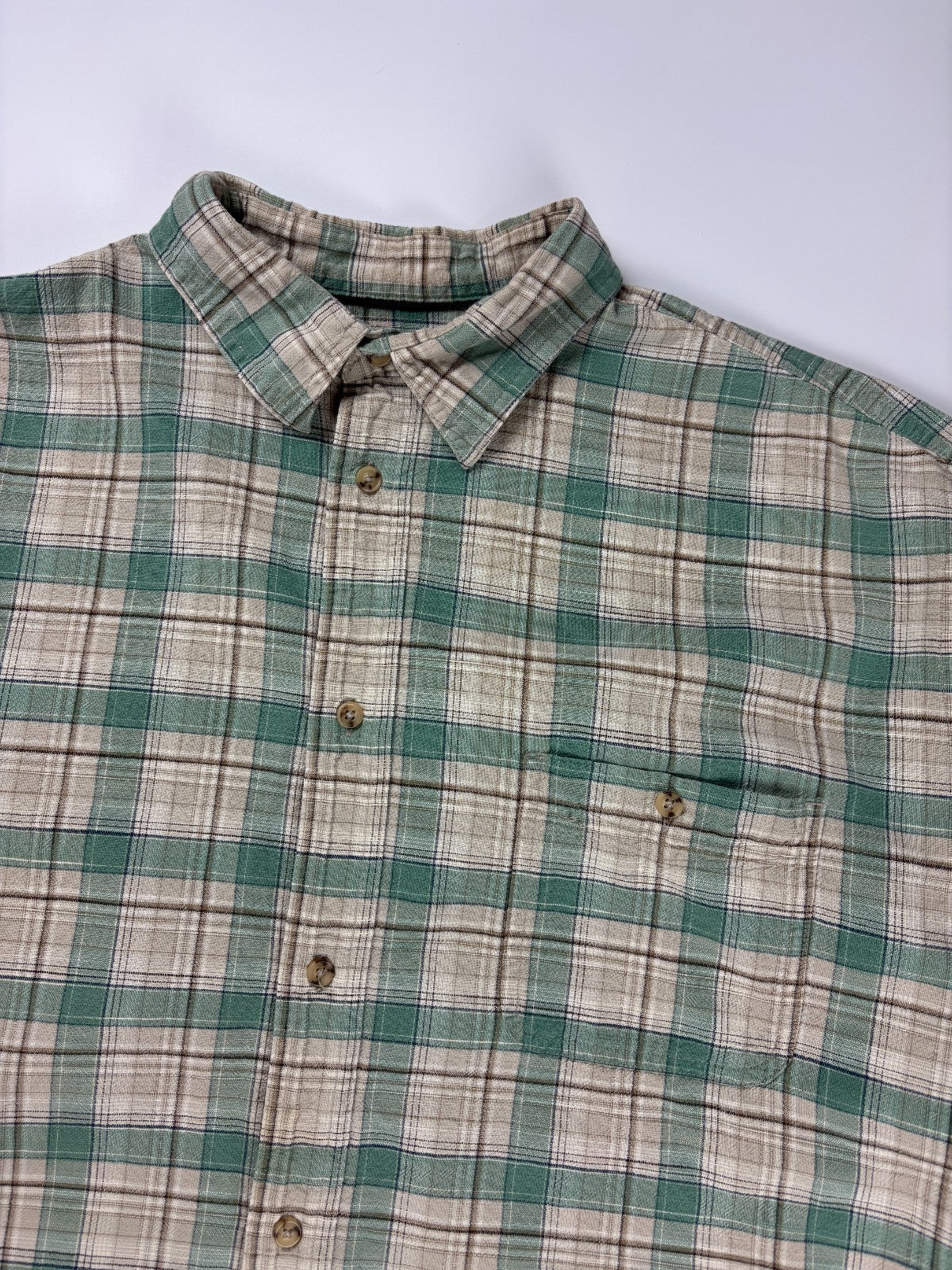 Vintage St Johns Bay Plaid Cropped Button Up Shirt