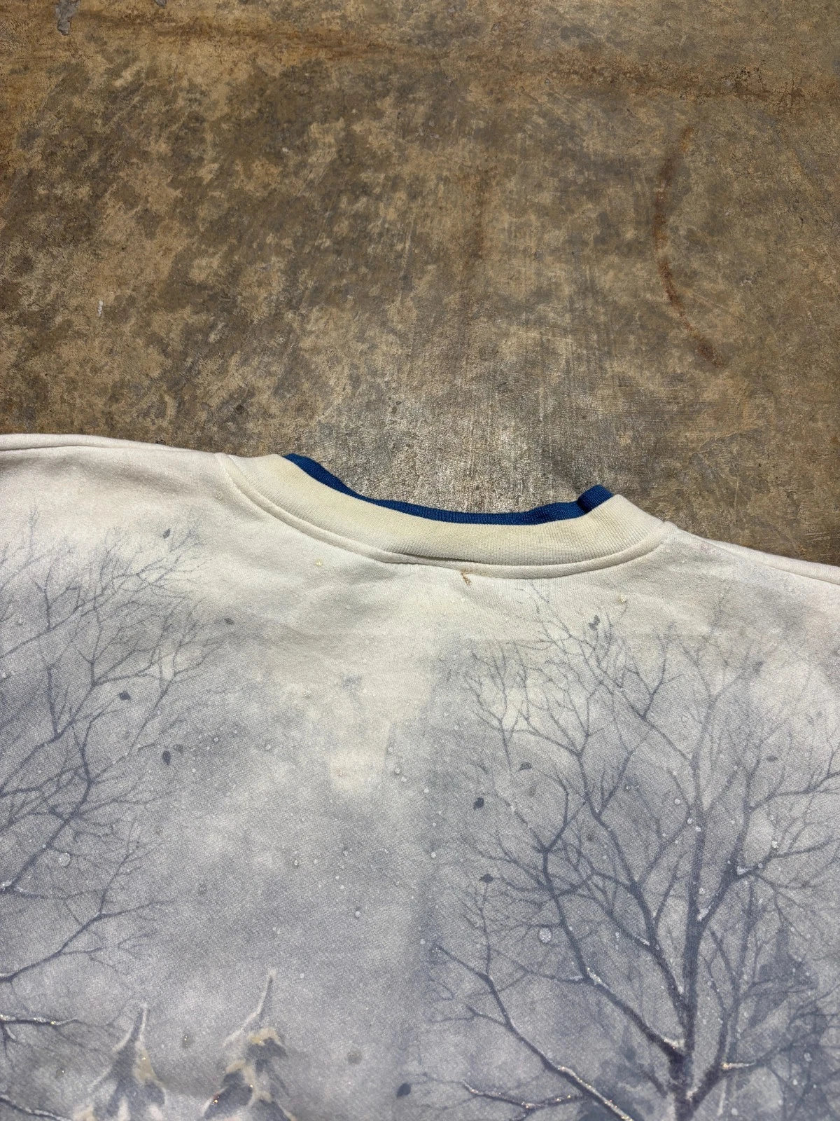 Vintage Winter Nature Sweatshirt - All Over Print Snow Sweater - Size Medium