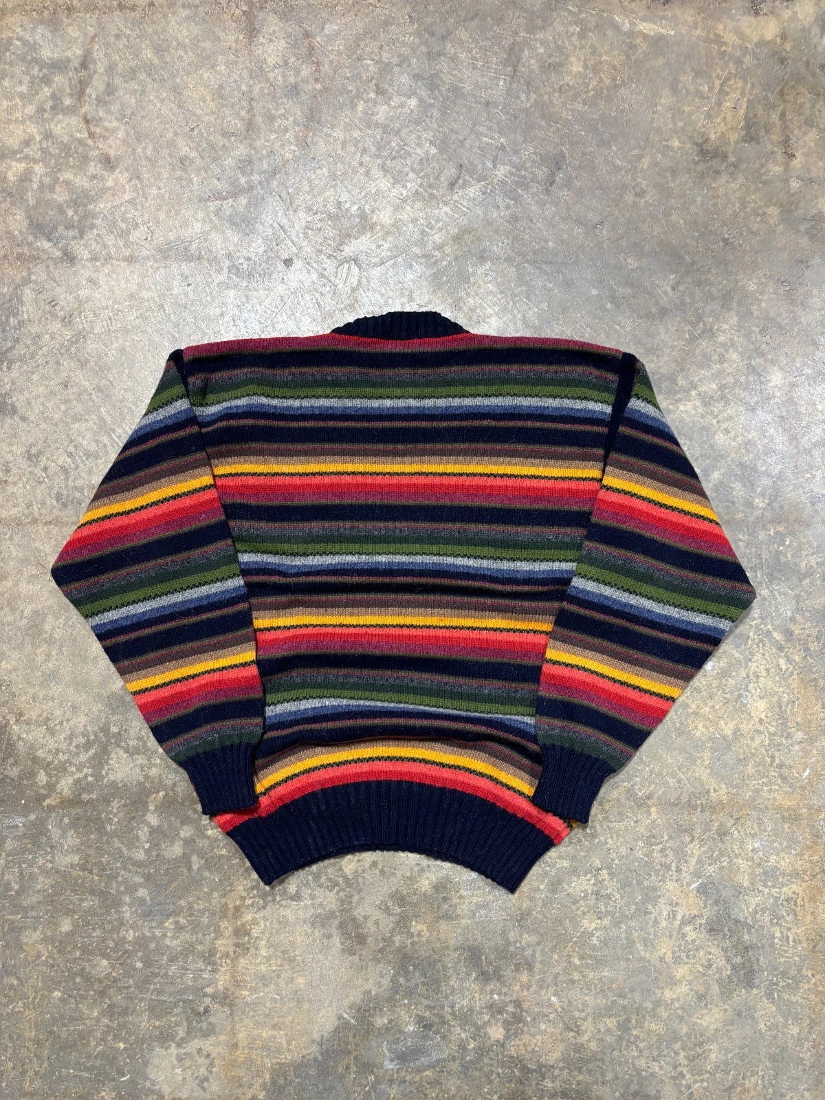 Vintage Multi Color Striped Knit Sweater / Size Small / Made In Italy