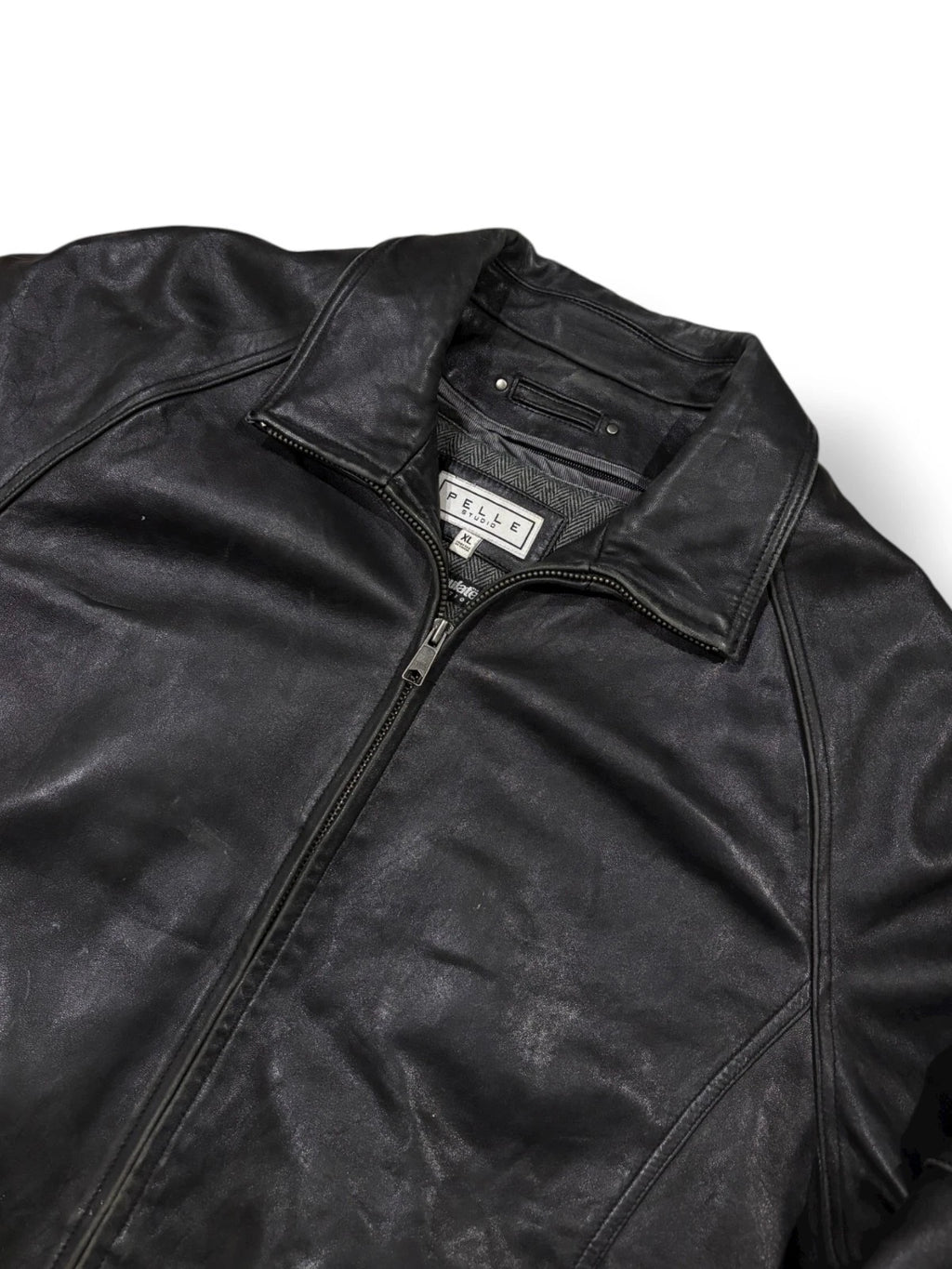 Vintage Black Pelle Leather Jacket - XL - Insulated Bomber Coat