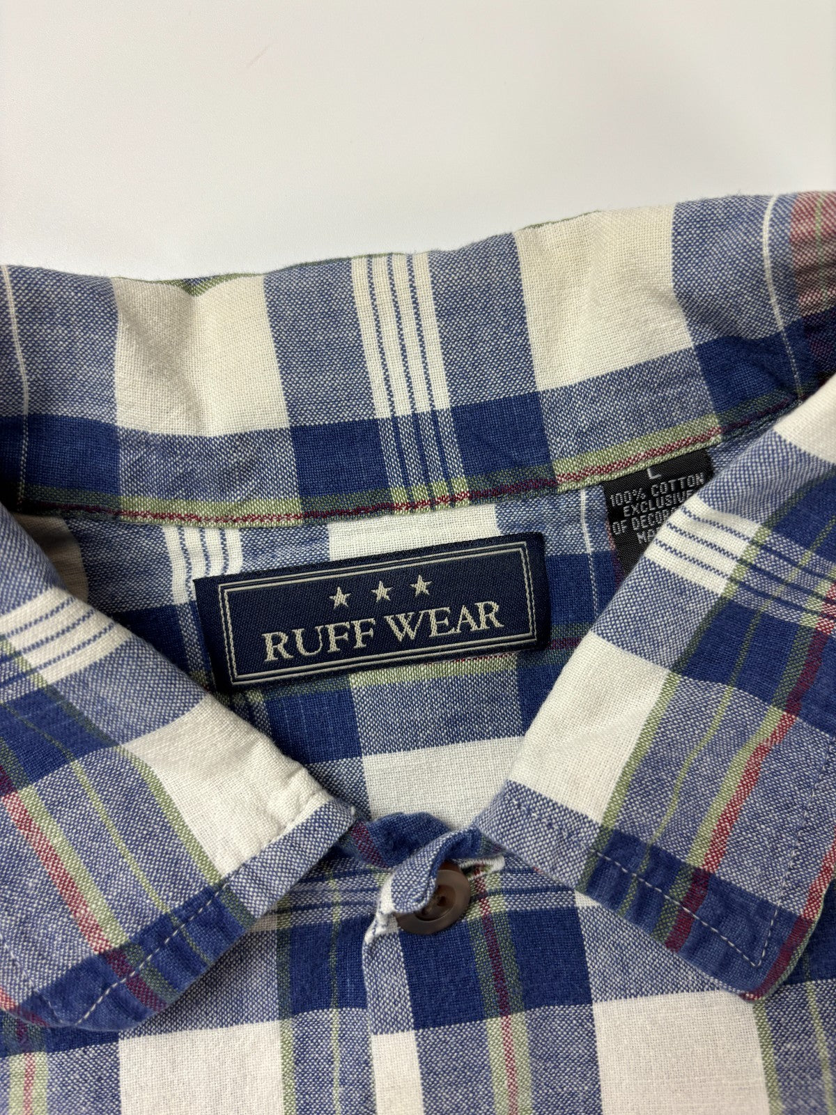 Vintage Ruff Wear Plaid Cropped Button Up Shirt