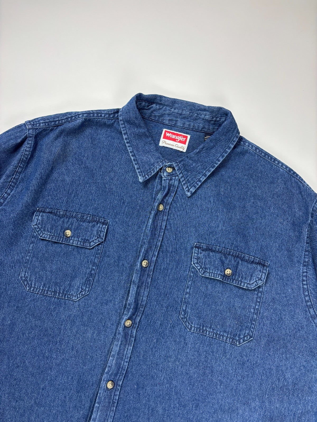 Vintage Wrangler Denim Cropped Button Up Shirt