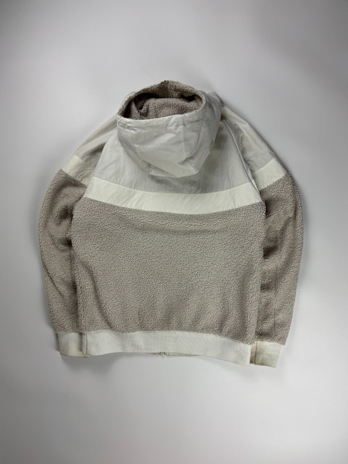 Vintage Nike Sherpa Lined Jacket / Athletic Sportswear / Full Zip Up Small White