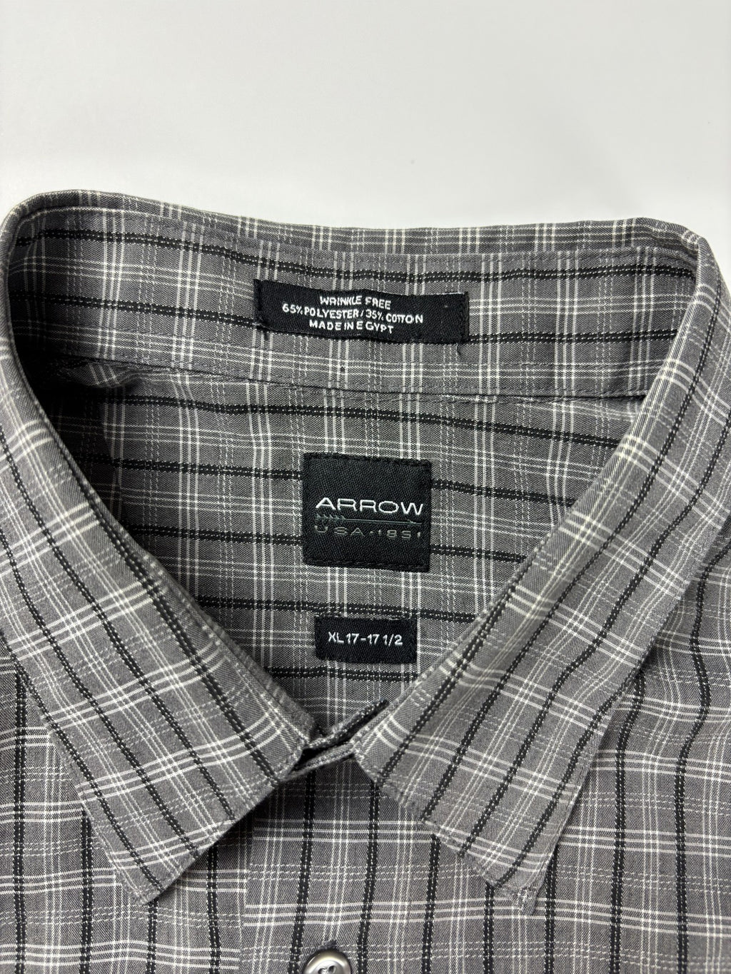 Vintage Arrow USA Plaid Cropped Button Up Shirt
