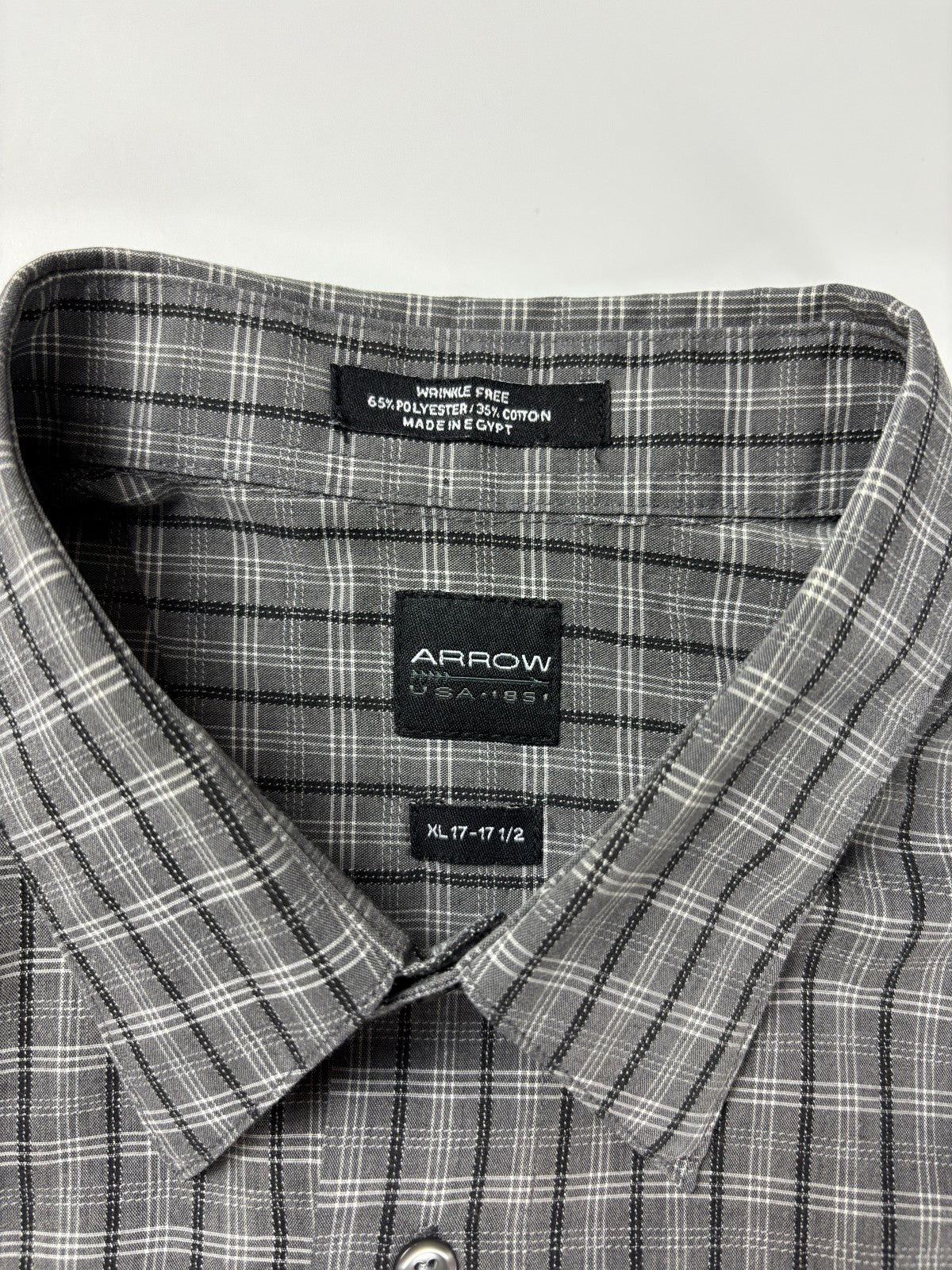 Vintage Arrow USA Plaid Cropped Button Up Shirt