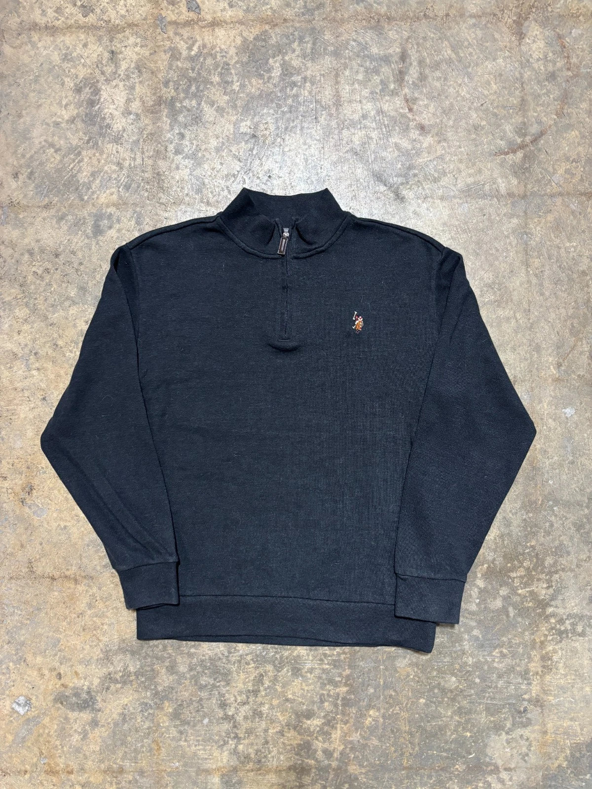 Vintage Polo Quarter Zip Sweater - Size Large - Gray