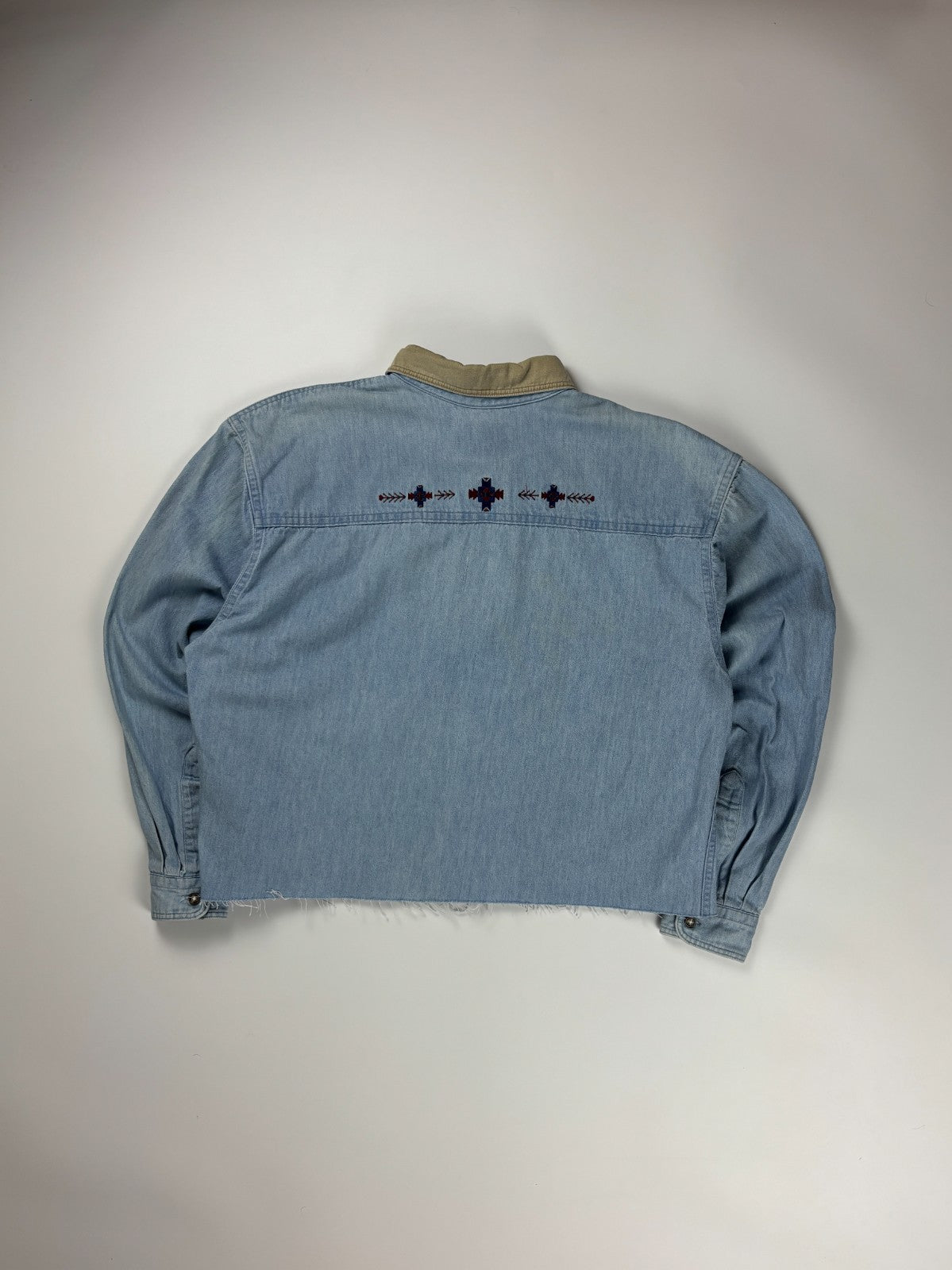 Vintage Woolrich Denim Cropped Button Up Shirt