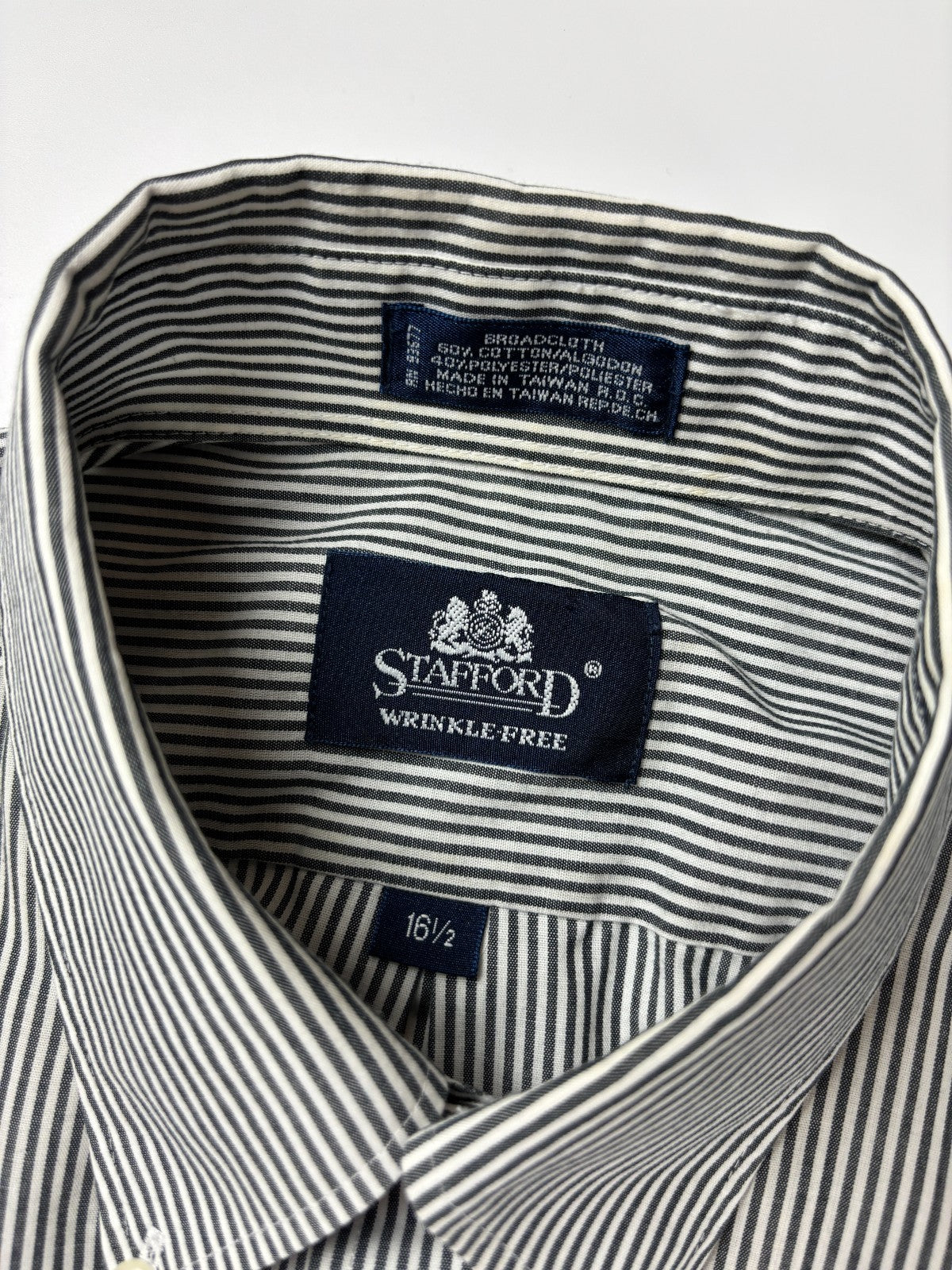 Vintage Stafford Striped Cropped Button Up Shirt
