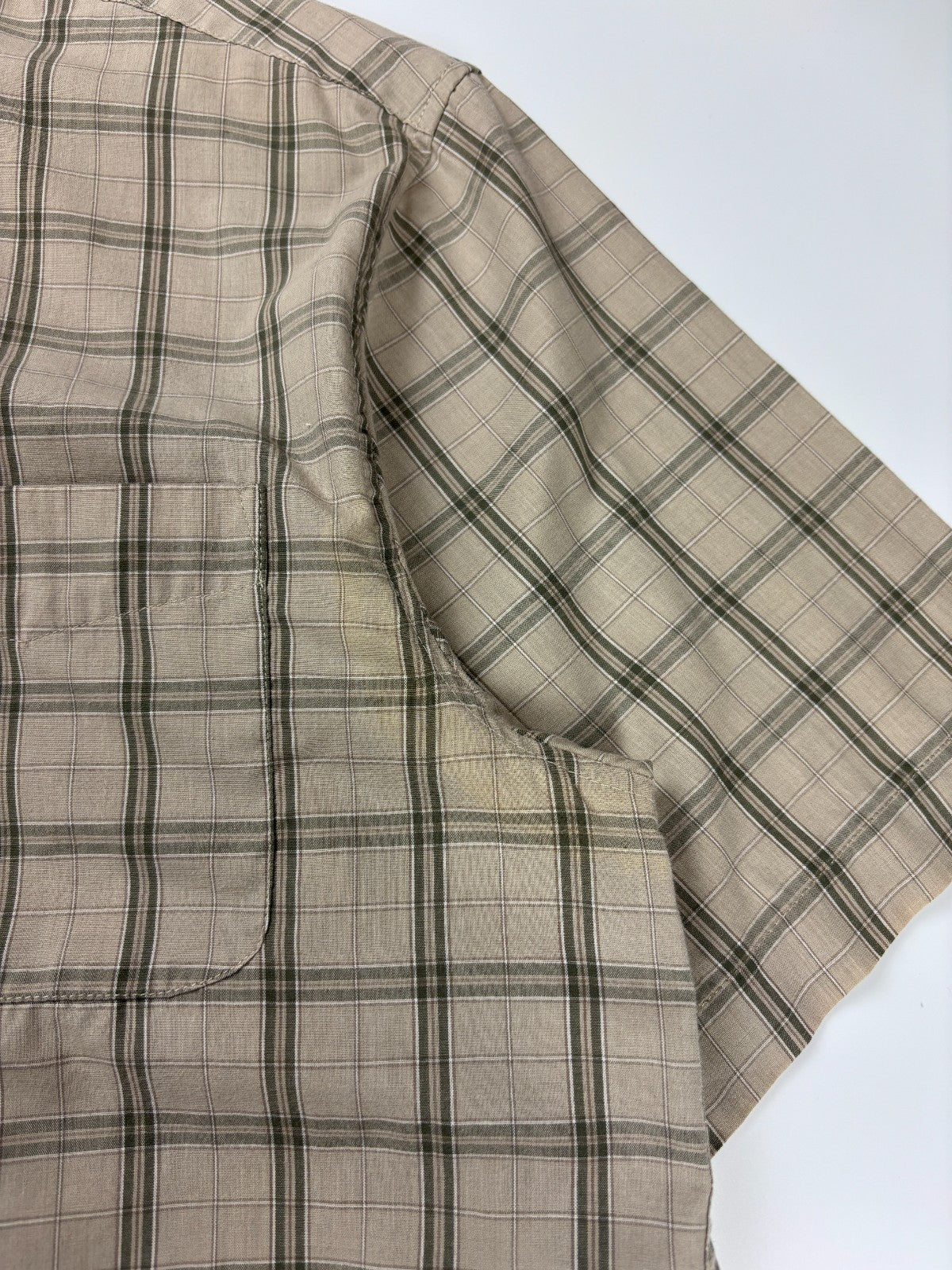 Vintage Plaid Cropped Button Up Shirt