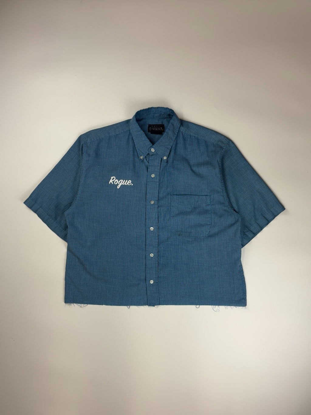 Vintage Roguehaus Plaid Cropped Button Up Shirt