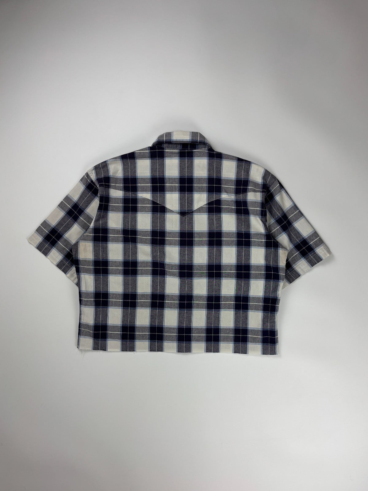 Vintage Western Plaid Cropped Button Up Shirt