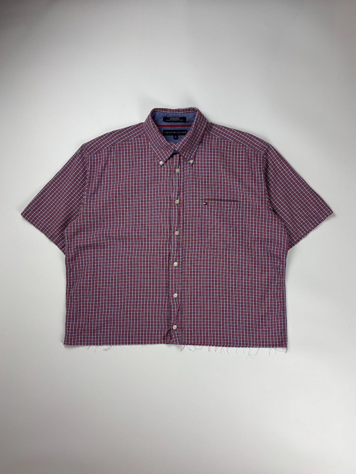 Vintage Tommy Hilfiger Plaid Cropped Button Up Shirt