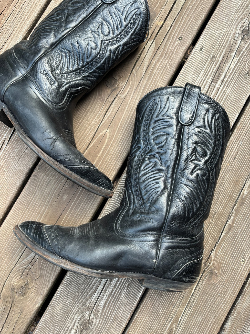 Vintage Western Leather Cowboy Boots