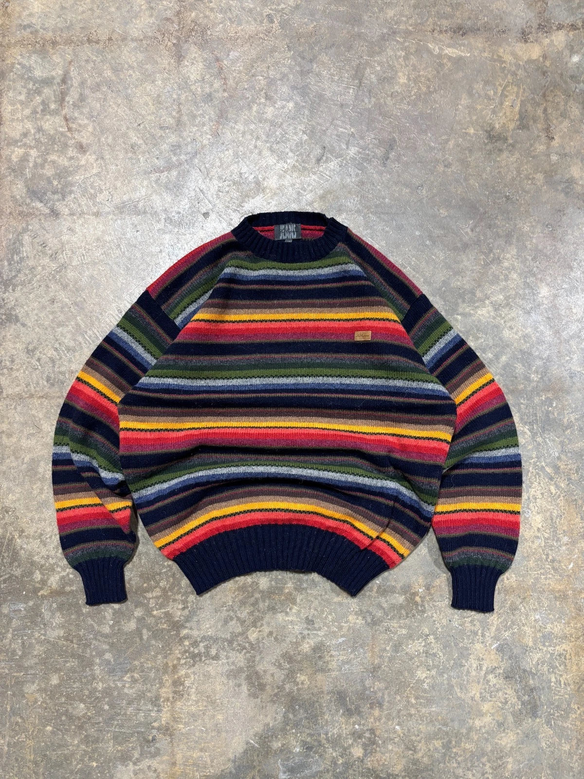 Vintage Multi Color Striped Knit Sweater / Size Small / Made In Italy