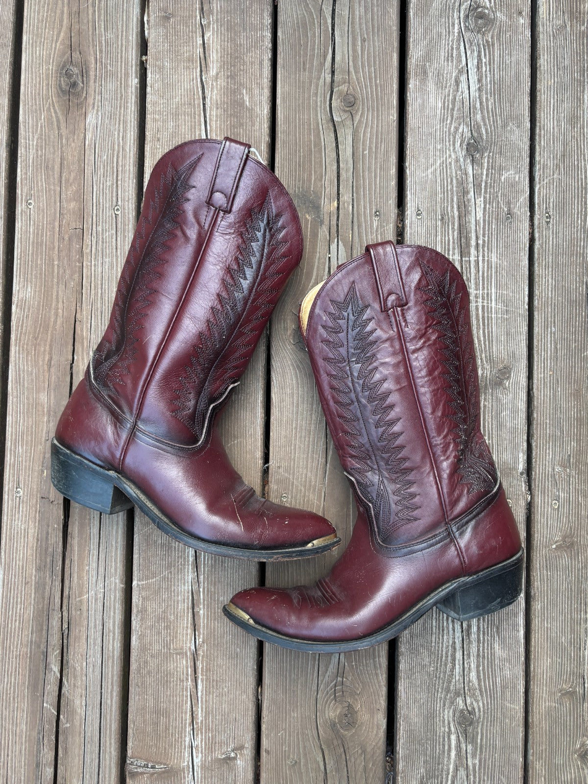 Vintage Western Leather Cowboy Boots