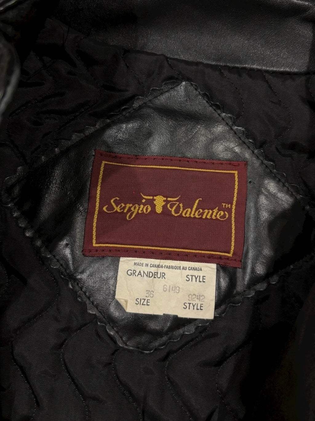 Vintage 1990s Black Leather Jacket - Small - Sergio Valente Insulated Coat