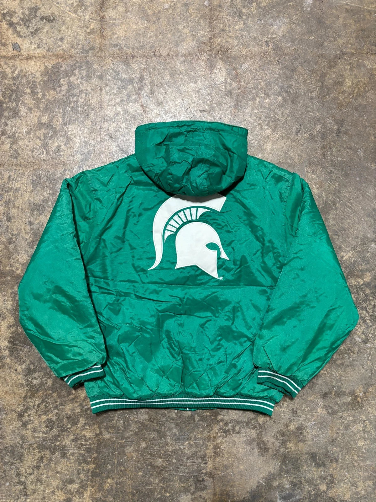 Vintage Michigan Spartans Insulated Jacket / NCAA Collegiate / Green Size Medium