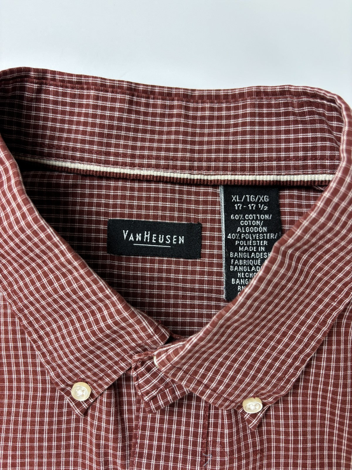 Vintage Van Heusen Plaid Cropped Button Up Shirt