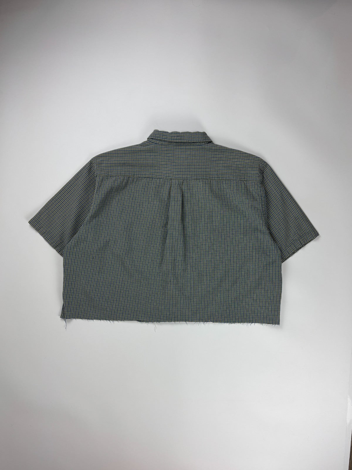 Vintage Lee Dungaree Plaid Cropped Button Up Shirt